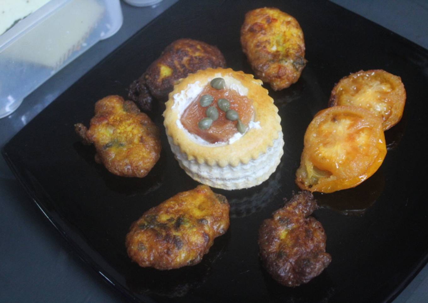 Volovanes con tortitas de calabaza