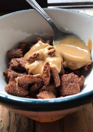 Una foto de Cereales con mantequilla de maní