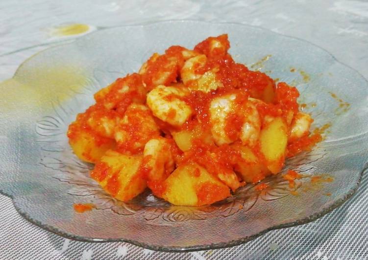 Resep Udang kentang saos pedas manis sederhana, Bisa Manjain Lidah