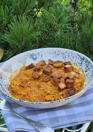 Sárgarépás cukkinifőzelék (vegán) recept fotója