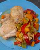 Pollo con verduras estilo oriental