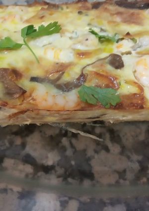 Una foto de Tortilla Setas y gambas