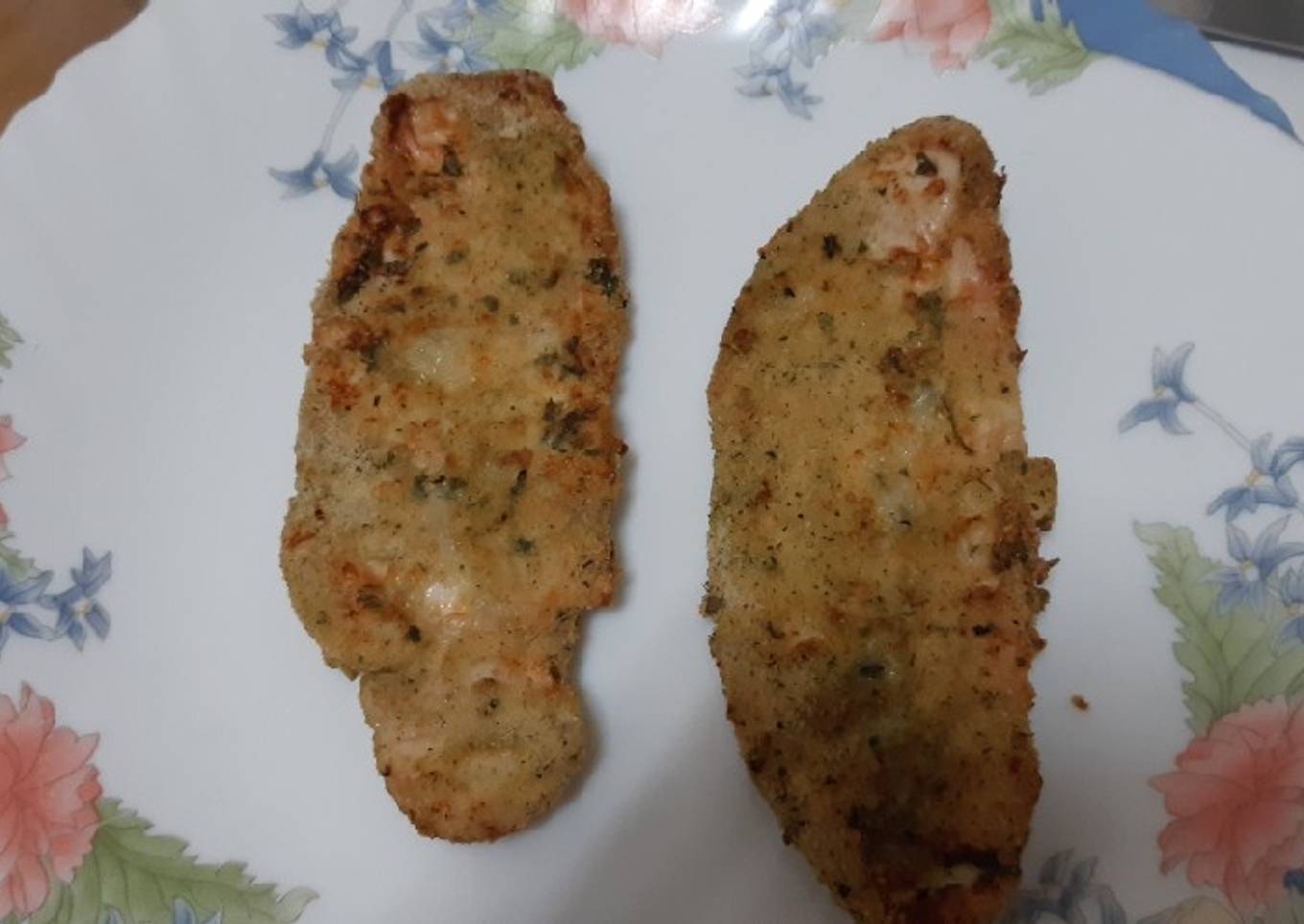 Filetes de pechuga de pollo empanados, en airfryer