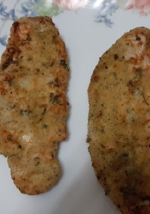 Una foto de Filetes de pechuga de pollo empanados, en airfryer