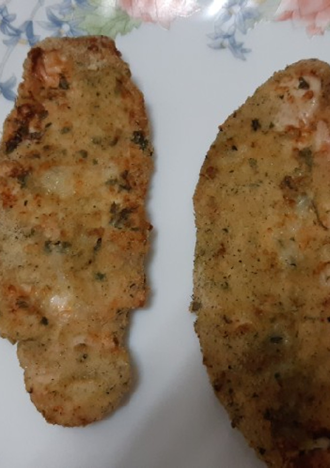 Una foto de Filetes de pechuga de pollo empanados, en airfryer