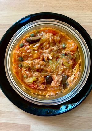A picture of Microwave Jar-Cooked Tuna Tomato Ragù.