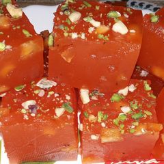 A picture of Cornflour ka halwa (karachi halwa).