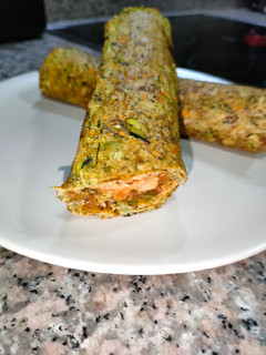 Una foto de Crepe de verduras relleno