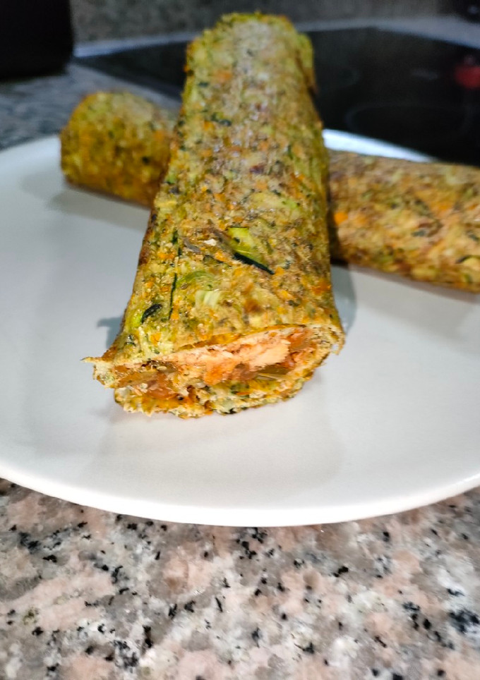Una foto de Crepe de verduras relleno