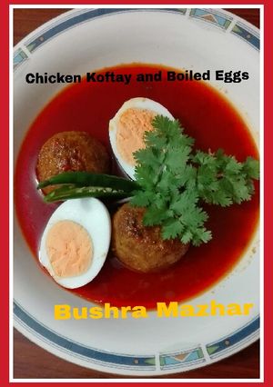 A picture of Chicken Koftay And Boiled Eggs.