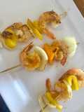Brocheta de camarón en sartén 🍤