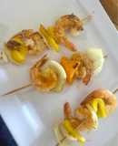 Brocheta de camarón en sartén 🍤