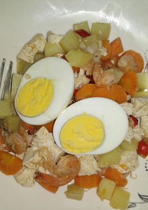 Foto resep 22. Tumis kentang wortel tahu udang