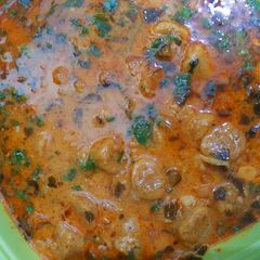 A picture of Rajasthani gatte ki sabji.