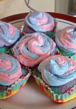 Foto resep Cupcake Rainbow kukus