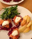 Smoked Salmon with Beetroot Parsnip Rosti
