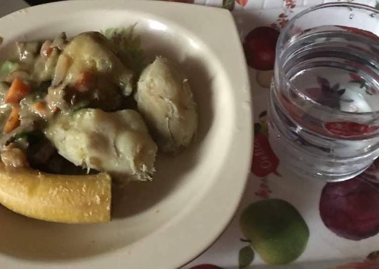 Simple Way to Prepare Super Quick Homemade Boil sweet potato and plantain with chicken sauce