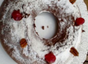 Una foto de Torta de chocolate, salvado de trigo y chocolate