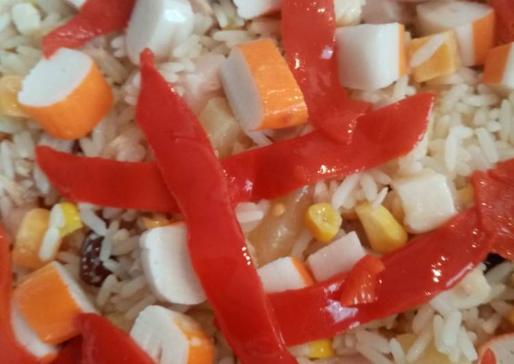 Ensalada de arroz con vinagreta de mostaza