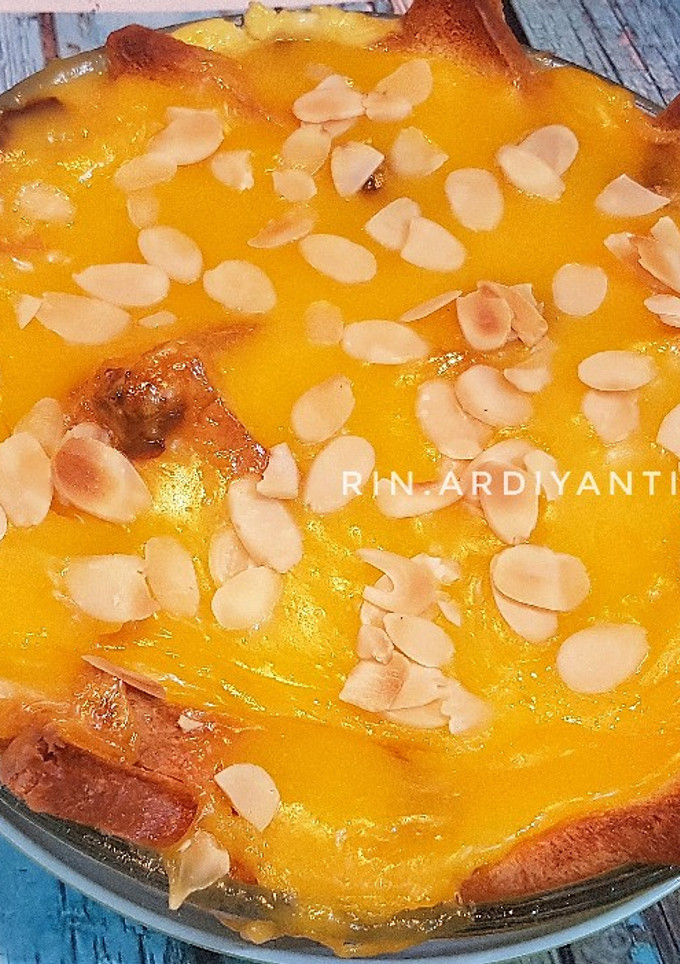 Foto resep Puding Roti Kurma Fla Custard