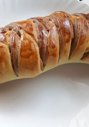 A picture of Double Braided Chocolate Banana Bread.