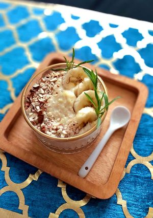 عکسی از دستور 🌸اوتمیل موز و بادام🌸