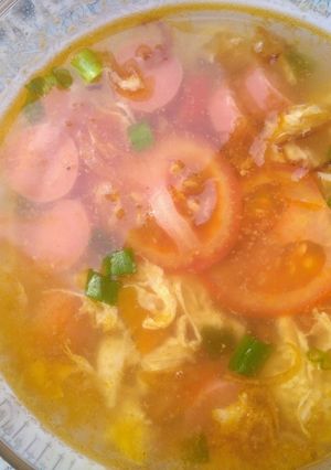 Foto resep Sup tomat telur sosis