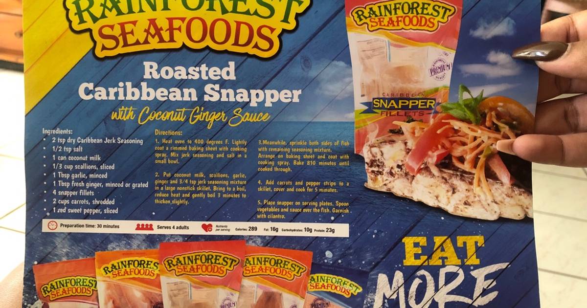 Roasted C’bean Snapper w/ coconut ginger sauce Recipe by Tihannie Leo