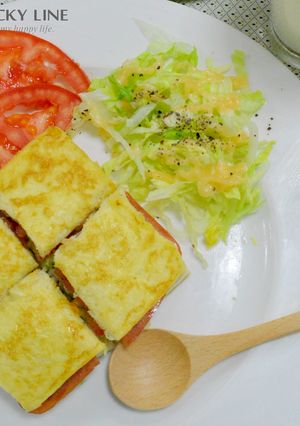 【樂客來】早午餐之～法式蔬菜火腿吐司 的食譜成品照片