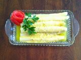 Espárragos con vinagreta de mostaza