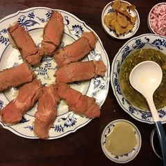 A picture of California Farm Slow Oven Cooked Wagyu Beef Sushi.