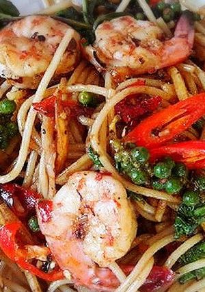 A picture of Spicy Stir-Fried Spaghetti.