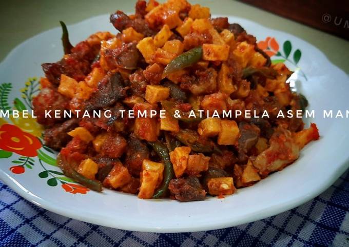 Sambel Kentang,Tempe & AtiAmpela Asam Manis