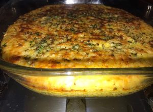 Una foto de Polenta de maíz gratinada