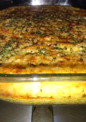 Una foto de Polenta de maíz gratinada