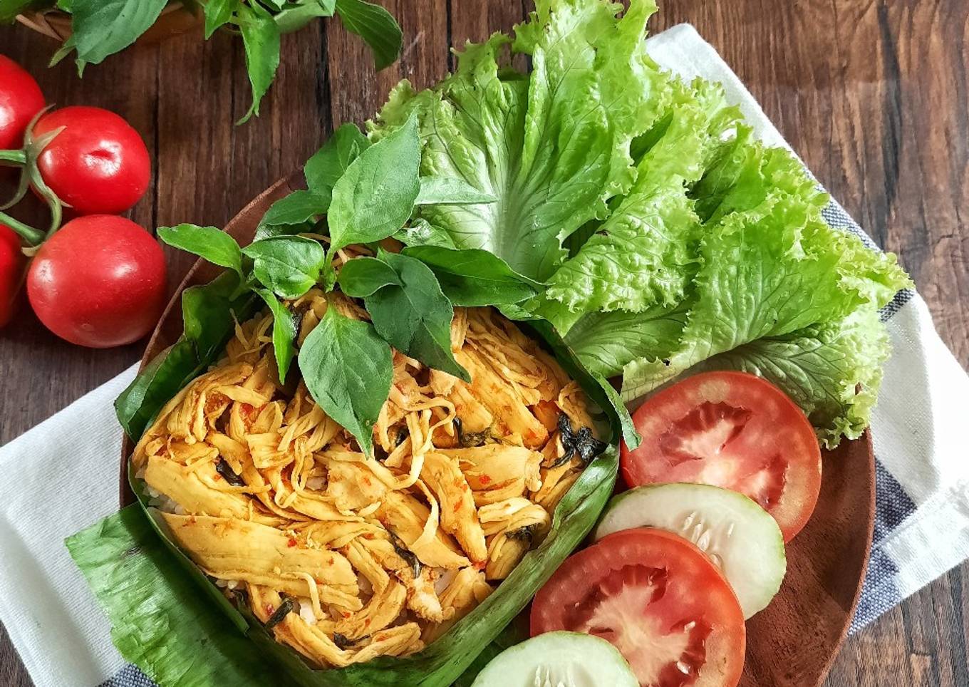 Resep Nasi Bakar Kotak Ayam Suwir yang Enak Banget