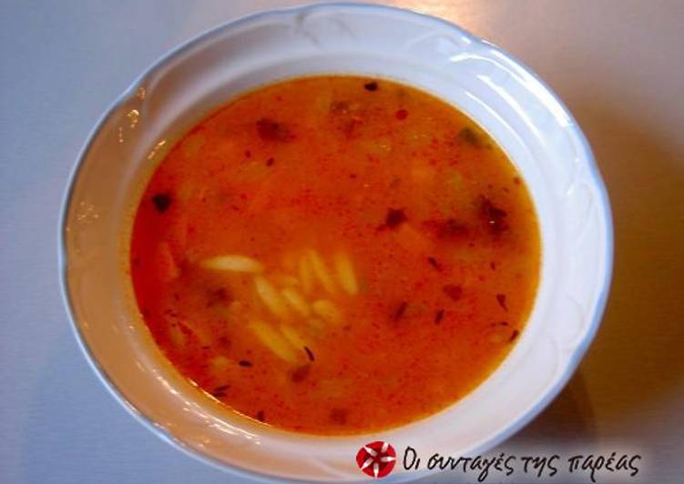 Orzo soup with vegetables