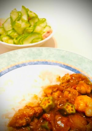 Una foto de Vinagre de pulpo y pepino Japonés TAKO TO KYURI NO SUNOMONO🇺🇾🇯🇵タコとキュウリの酢の物