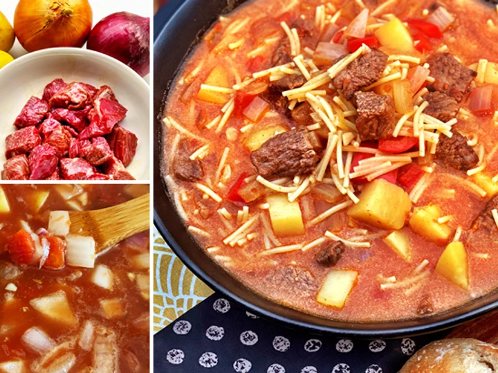 Easy Way Make Recipe Peruvian Beef and Noodle Stew that is Delicious, Can Spoil the Tongue}