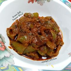 Green Bell Pepper Bhaji A picture of Green Bell Pepper Bhaji.