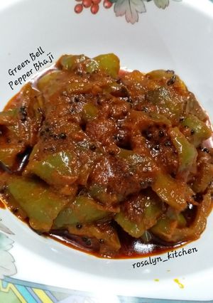 A picture of Green Bell Pepper Bhaji.