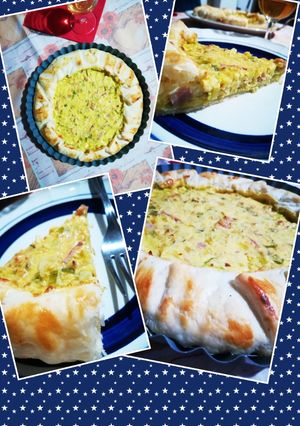 Foto di Torta salata con porro e prosciutto cotto