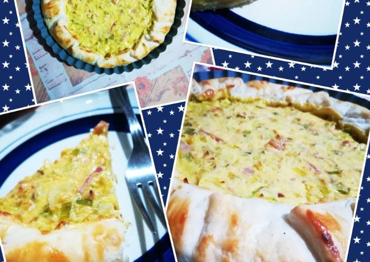 Simple Way to Make Fatto in casa Torta salata con porro e prosciutto cotto