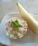 Insalata di riso basmati con melone giallo e prosciutto cotto