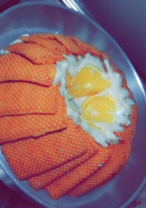 صورة لوصفة كيكة المهلبيه والبرتقال