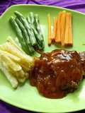 Beef steak black paper