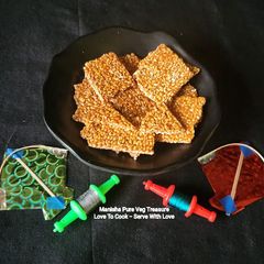 A picture of Til Gud Chikki - Sesame Jaggery Chikki.