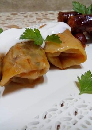 O poză a rețetei Sarmale cu carne și ciuperci.