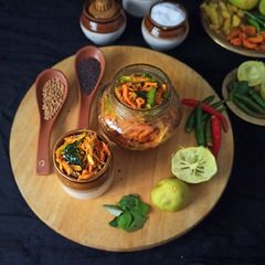 Turmeric root and Ginger pickle A picture of Turmeric root and Ginger pickle.