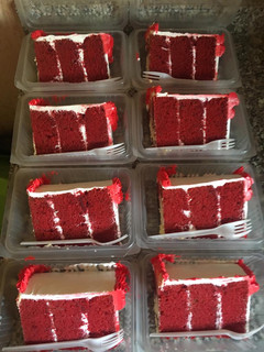 A picture of Red velvet poke cake.